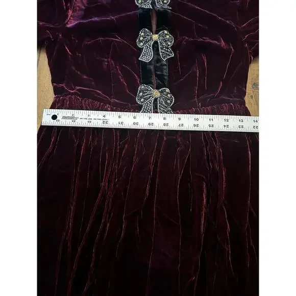 ESME THE GREAT GATSBY VELVET MIDI DRESS Size Small Whimsy Goth Holiday Keyhole - Picture 8 of 12